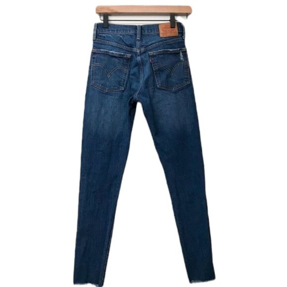 LEVI’S 501 Skinny Jeans in Song for Forever Button Fly Raw Hem 25 - Picture 6 of 7